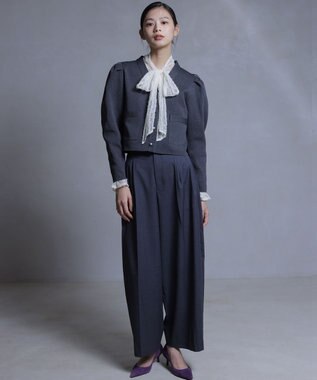 組曲 S 【加藤ローサさん着用】ハンサムツイルカーヴィーパンツ チャコールグレー系