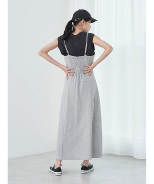 earth music&ecology スウェットキャミワンピース Gray Mixture