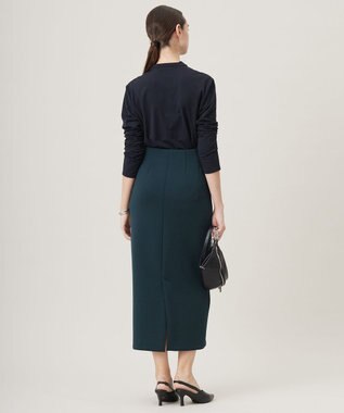 ICB 【洗える】 ウォームジャージー Vネックカットソー ブラック系