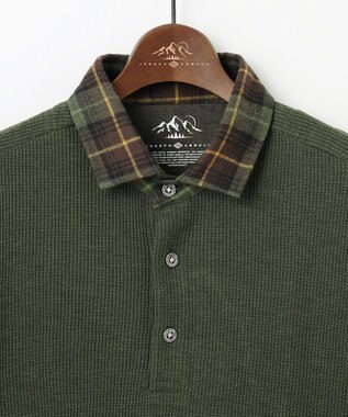 JOSEPH ABBOUD MOUNTAIN 【サスティナブル/吸水速乾】ドライミックスメリノポロ カーキ系