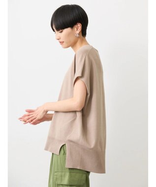 AMERICAN HOLIC 前振りニットフレンチスリーブプルオーバー Mocha