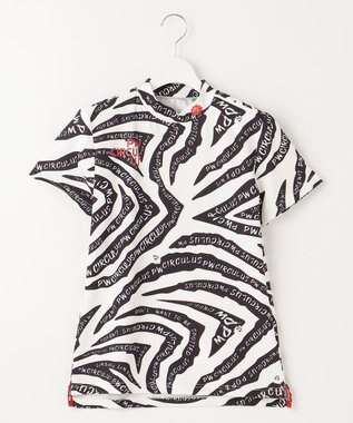 PW CIRCULUS 【UVカット / 吸水速乾 / 伸縮性抜群】【WOMEN】ゼブラ柄モック T ゴルフウェア レディース ブラック系5