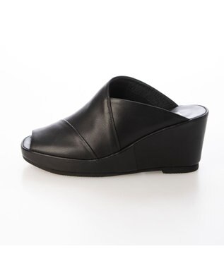 MODE ET JACOMO <D'ICI>パッチワーク厚底サンダル ブラック