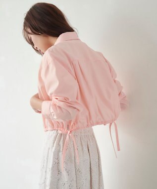 Feroux 【洗える】ショート丈ドロスト シャツ ピンク系