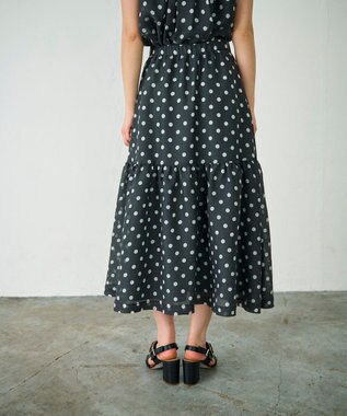 GRACE CONTINENTAL シアードットプリントスカート ブラック