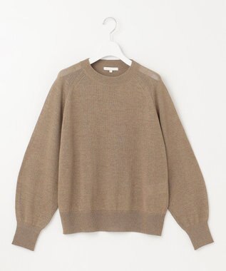 自由区 【洗える】ペーパーブレンドプルオーバー ニット モカ