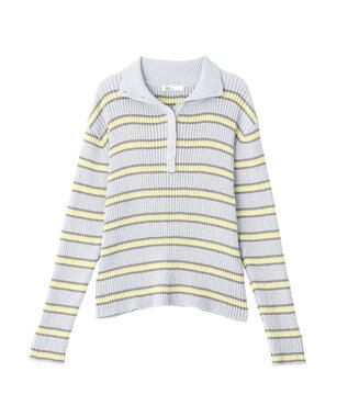 CRAFT STANDARD BOUTIQUE 2点セット/ベスト＋ハーフボタンリブニットトップ Light Blue