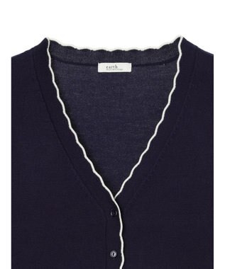 earth music&ecology ちびスカラップカーディガン Navy