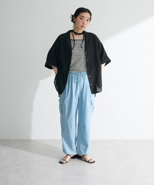 Green Parks 【WEB限定】開襟シアージャケット風シャツⅡ Black