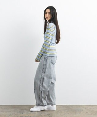 CRAFT STANDARD BOUTIQUE 2点セット/ベスト＋ハーフボタンリブニットトップ Light Blue