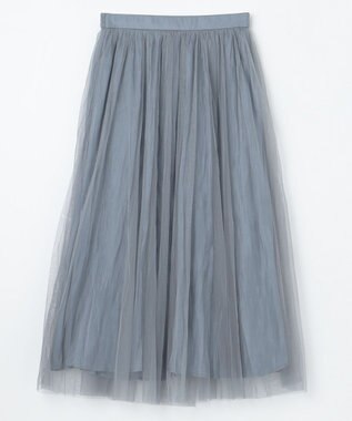 ANY 【ウエストゴム】シャイニーチュールスカート ライトブルー