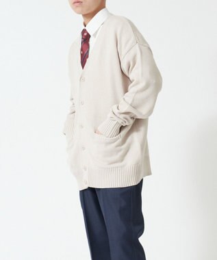 WEGO 【SCHOOL ITEM】メンズスクールニットカーディガン ベージュ