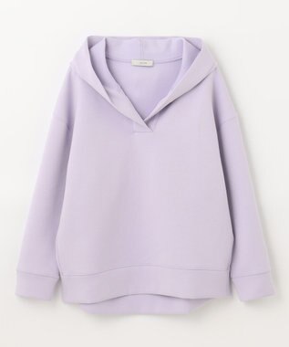 ANY 【洗える】ライトウエイト スリットネックパーカー ラベンダー