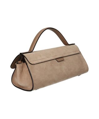 INTER-CHAUSSURES 【LORISTELLA】レザーコンビワイドフラップバッグ グレーコンビ