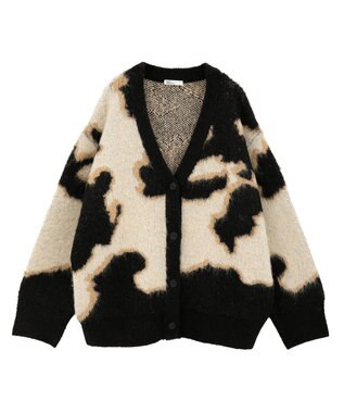 CRAFT STANDARD BOUTIQUE アニマルジャカードニットカーディガン Light Beige