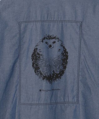 JOSEPH ABBOUD MOUNTAIN 【テーム・ヤルヴィコラボ・サスティナブル】コットンテンセルツイルバックプリント シャツ ネイビー系