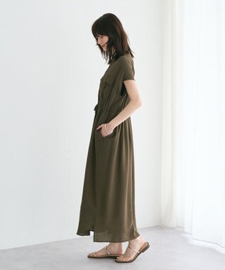 YECCA VECCA ミリタリースキッパーシャツワンピース Khaki