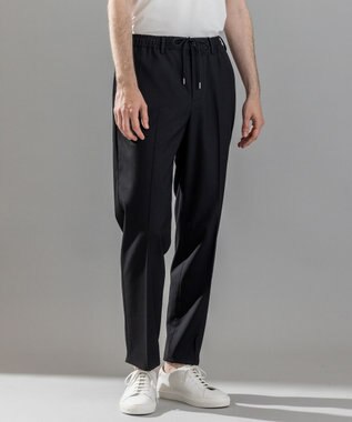 JOSEPH HOMME 【ストレッチ/ウエストゴム仕様】キャリーマンストレッチ ドロスト付ストレートパンツ / HOVE ブラック系