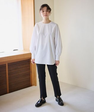 #Newans 【洗濯機可】シャーリングカフスシャツ ホワイト