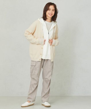 JOSEPH ABBOUD MOUNTAIN 【SPACE／UNISEX】コンパクトコットン裏毛 パーカー ホワイト系