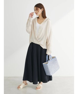 Green Parks リネンレーヨン２ｗａｙシャツ Light Beige