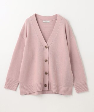 ANY 【洗濯機可】ラムウールVネック カーディガン ピンク