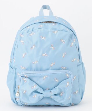 ANY KIDS 刺繍リボンリュック サックスブルー×ユニコーン