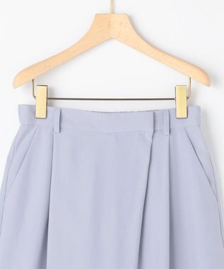 組曲 【先行予約】スムースクロス ラップ見えワイドパンツ ブルーグレー系