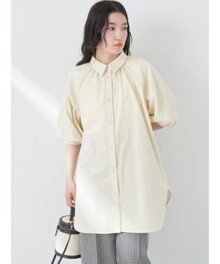 earth music&ecology パフスリーブチュニックブラウス