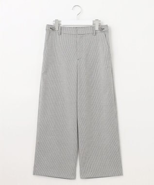 J.PRESS LADIES L 【洗える】シャークスキンハウンドトゥース セミワイド パンツ ライトグレーチェック系3