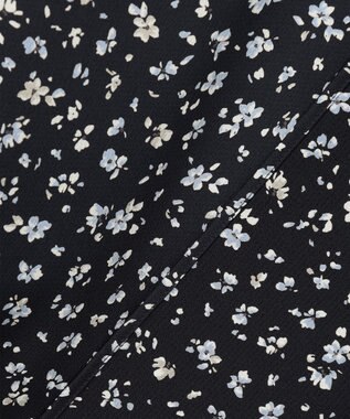 J.PRESS LADIES L 【洗える】スパンウェーブフラワープリント ブラウス ネイビー系