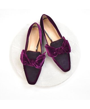 MODE ET JACOMO <MODE ET JACOMO>ベルベットリボンローファー ワインキジ