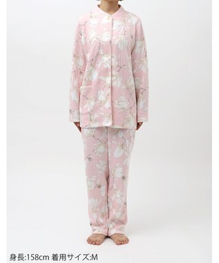 WACOAL パジャマ 長袖 長ズボン 綿混(本体) あったか レディース WDW438 /ワコール ピンク