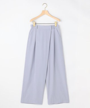組曲 【先行予約】スムースクロス ラップ見えワイドパンツ ブルーグレー系