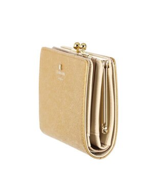 LANVIN en Bleu リュクサンブールブリエ 口金二つ折り財布 ゴールド