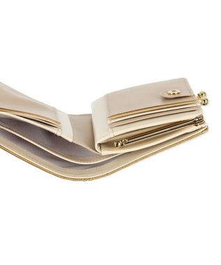 LANVIN en Bleu リュクサンブールブリエ 口金二つ折り財布 ゴールド