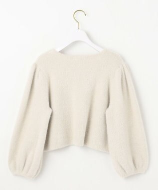 ANY SIS L 【洗える】フェザーニット カーディガン アイボリーベージュ