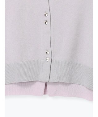 Te chichi 配色レイヤードカーディガン グレー