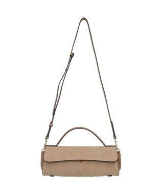 INTER-CHAUSSURES 【LORISTELLA】レザーコンビワイドフラップバッグ グレーコンビ