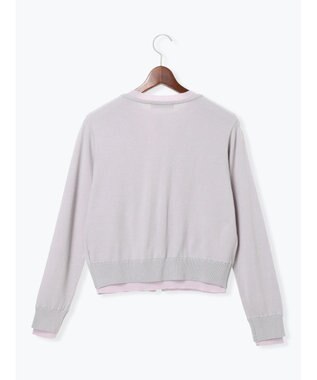 Te chichi 配色レイヤードカーディガン グレー