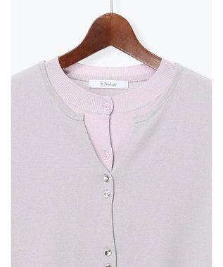 Te chichi 配色レイヤードカーディガン グレー