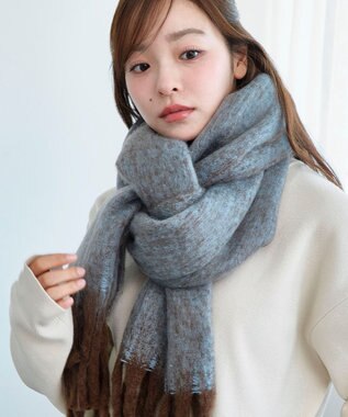 WEGO 【マフラー/ユニセックス着用】ワイドフリンジストール 柄3