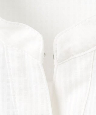 J.PRESS LADIES S 【洗える】アセVisシャドーギンガム タック ブラウス ホワイト系