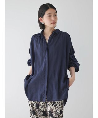 AMERICAN HOLIC カルゼギャザーシャツチュニック Navy