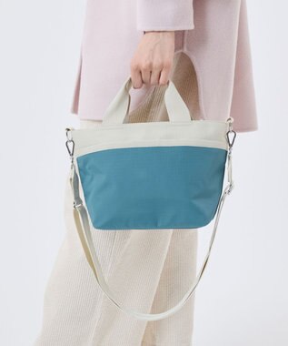 LeSportsac SMALL BUCKET TOTE/ブルーインディゴ/ベージュ ブルーインディゴ/ベージュ