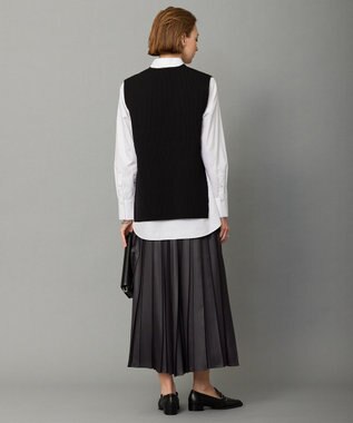 ICB 【洗える】レザーライクプリーツ スカート チャコール系