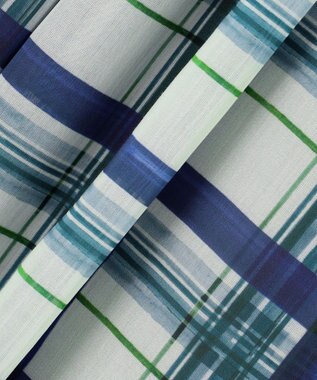 23区 【WEB&一部店舗限定/洗える】手書き風チェックプリント ギャザー スカート ブルーチェック