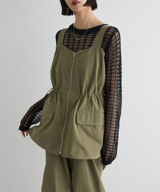 Green Parks ウ゛ィンテージペプラムオールインワン Khaki