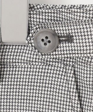 J.PRESS LADIES L 【洗える】シャークスキンハウンドトゥース セミワイド パンツ ライトグレーチェック系3