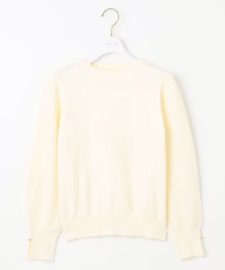 ANY SIS 【CICA加工・選べる9色展開】スリットポイントボトルネック ニット 白